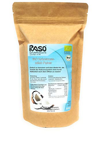 Kokosnussmilchpulver BIO | 500g Kokospulver | Kokosnussmilch Pulver von RASO Naturprodukte