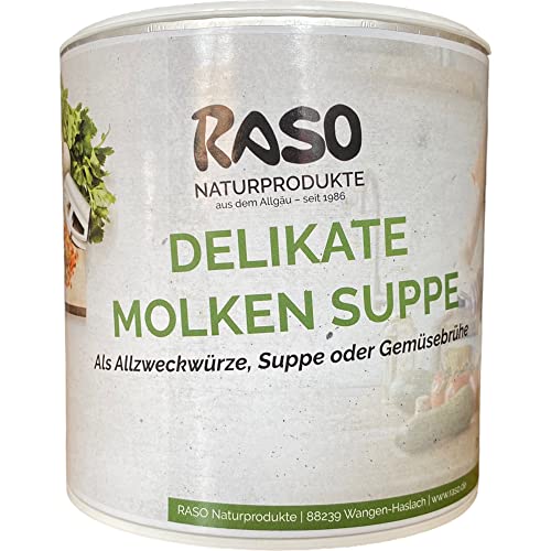 Molke Suppe 300g. delikate Molkesuppe (0,1 g Fett) BEWÄRTES RASO Suppen Rezept - kalorienarme Suppe, ohne Hefeextrakt, ohne Geschmacksverstärker von RASO Naturprodukte