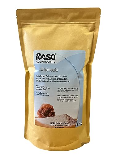 Speisesalz - Steinsalz - Natürliches Salz aus dem Zechstein 1,2 Kg von RASO Naturprodukte