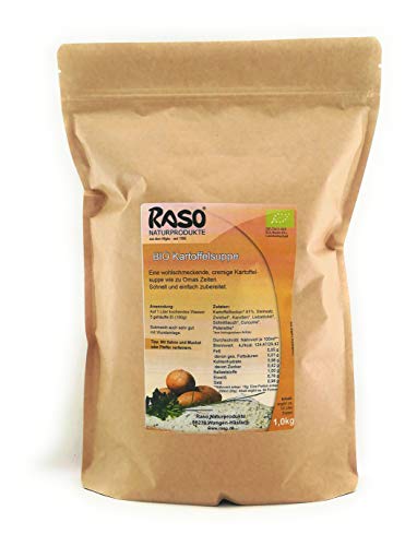 Suppe BIO Kartoffelsuppe - 1,0 kg. Nachfüllpack von RASO ohne Geschmacksverstärker, ohne Hefeextrakt - Trockensuppe von RASO seit 1985 Suppe BIO Kartoffelsuppe - 1,0 kg. Nachfüllpack von RASO ohne Geschmacksverstärker, ohne Hefeextrakt - Trockensuppe von RASO seit 1985 von RASO Naturprodukte
