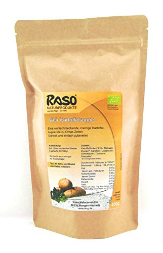 Suppe BIO Kartoffelsuppe - 400 g. wiederverschließbare Tüte von RASO ohne Geschmacksverstärker, ohne Hefeextrakt Suppe BIO Kartoffelsuppe - 400 g. wiederverschließbare Tüte von RASO ohne Geschmacksverstärker, ohne Hefeextrakt von RASO Naturprodukte