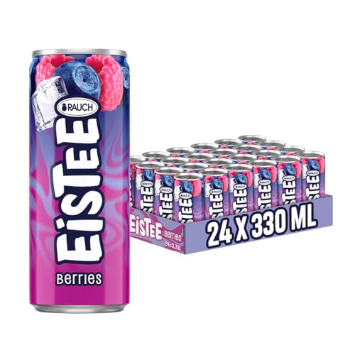 Rauch Eistee Berries | Frischester Berries-Eistee mit Himbeer-Heidelbeer Geschmack | Purer Tee Genuss | Idealer Durstlöscher | Erfrischungsgetränk | 24x 330ml Dose von RAUCH Eistee