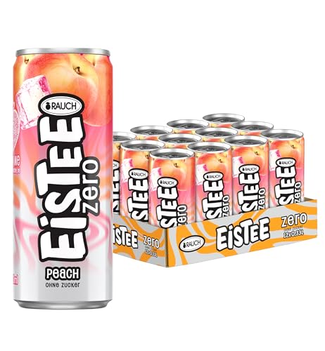 RAUCH Eistee Zero Peach - Erfrischender Eistee mit Peachgeschmack - Optimal für Tee-Trinker und Durstlöscher - Zuckerfrei und kalorienarm - Aus Schwarztee und Hagebutte 12x 330ml Dosen RAUCH Eistee Zero Peach - Erfrischender Eistee mit Peachgeschmack - Optimal für Tee-Trinker und Durstlöscher - Zuckerfrei und kalorienarm - Aus Schwarztee und Hagebutte 12x 330ml Dosen von RAUCH Eistee