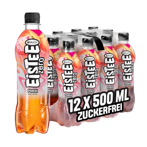 Rauch Eistee Zero Peach | Erfrischender Eistee mit Pfirsich Geschmack | Ideal für Tee-Trinker & Durstlöscher | Zuckerfrei & kalorienarm | Aus Schwarztee und Hagebutte | 12x 500ml PET Flasche Rauch Eistee Zero Peach | Erfrischender Eistee mit Pfirsich Geschmack | Ideal für Tee-Trinker & Durstlöscher | Zuckerfrei & kalorienarm | Aus Schwarztee und Hagebutte | 12x 500ml PET Flasche von RAUCH Eistee