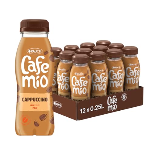 Cafemio Cappuccino | Eiskaffee-Genuss To-Go | Einzigartiger Kaffeegeschmack mit bester Alpenmilch aus Österreich | die Kaffeepause für unterwegs | 12x 250ml PET von RAUCH