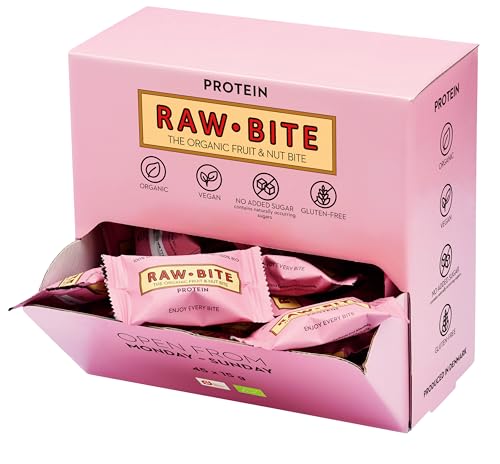 RAWBITE RAW BITE: Raw Bite - 4x Office Box mit je 45 Mini-Riegeln (Protein) von RAWBITE