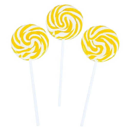 Gelbe Wirbelloips, 24 Süßigkeiten-Saugnäpfe, einzeln verpackt, große 5,1 cm große Pops, Candy Buffet Gelbe Wirbelloips, 24 Süßigkeiten-Saugnäpfe, einzeln verpackt, große 5,1 cm große Pops, Candy Buffet von RBBZ Party
