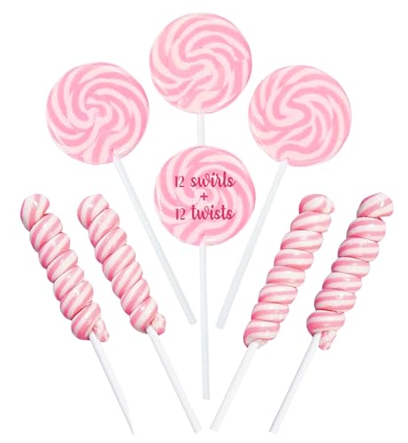 Pink Candy – 18 g Swirl und 12 g Twisty Lutscher – 24 Saugnäpfe einzeln verpackt – Candy Buffet Pink Candy – 18 g Swirl und 12 g Twisty Lutscher – 24 Saugnäpfe einzeln verpackt – Candy Buffet von RBBZ Party