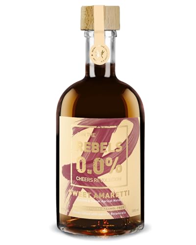 REBELS 0.0% Amaretto Alternative alkoholfrei | Doppelt destilliert für intensives Aroma | Preisgekrönter Geschmack | Mandel & süße Aprikose | Vegan | Zum Mixen für alkoholfreie Cocktails | 500ml von REBELS 0.0%