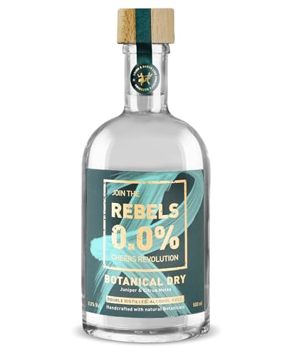 REBELS 0.0% alkoholfreie Gin Alternative | Doppelt destilliert für intensives Aroma | Preisgekrönter Geschmack | Vegan, zuckerfrei & alkoholfrei | Zum Mixen für alkoholfreie Cocktails | 500 ml von REBELS 0.0%