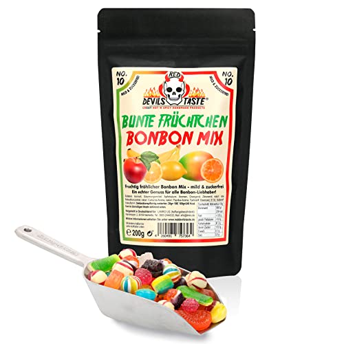 "Bunte Früchtchen" Bonbon Mix - zuckerfrei - 200g - im ZIP Beutel - RED DEVILS TASTE von RED DEVILS TASTE