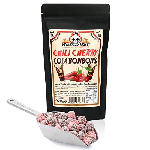 Chili Cherry Cola Bonbons - Cola trifft Kirsche & Chili - mega scharf - 200g - Hotskala: 9 von RED DEVILS TASTE