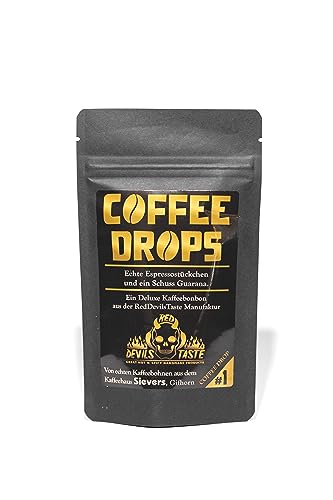 Coffee Drops mit mehr Koffeein, Guarana und echten Espressostückchen von RED DEVILS TASTE