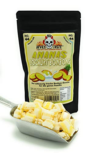 Fruchtige Ananas Joghurt Bonbons - mild - 200g - Hotskala: 0 von RED DEVILS TASTE