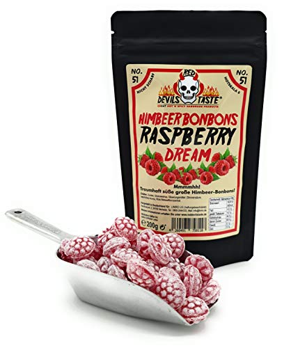 Himbeer Bonbons Raspberry Dream im ZIP Beutel - 200g - Hotskala: 0- RED DEVILS TASTE (200 Gramm Tüte) von RED DEVILS TASTE