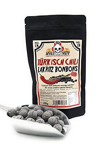 Türkisch Chili Lakritz Bonbon - mittelscharf - 200g - RED DEVILS TASTE von RED DEVILS TASTE