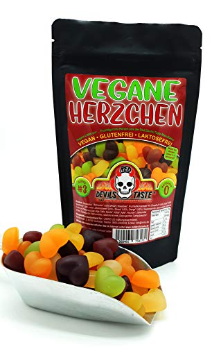 Vegane Herzchen - leckeres veganes Fruchtgummi - 200g im ZIP Beutel von RED DEVILS TASTE