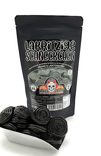lakritzige Schneckchen - vegan - 200g Zip Beutel lakritzige Schneckchen - vegan - 200g Zip Beutel von RED DEVILS TASTE