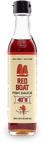 Red Boat Fischsauce – Reine, natürliche Fischsauce ohne Glutamat, Konservierungs- und Zusatzstoffe – Aus Vietnam, 40°N (1 x 250 ml) von Red Boat