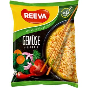 Reeva Instant-Nudelgericht Gemüse Geschmack, 24er Pack (24 x 60g) von REEVA