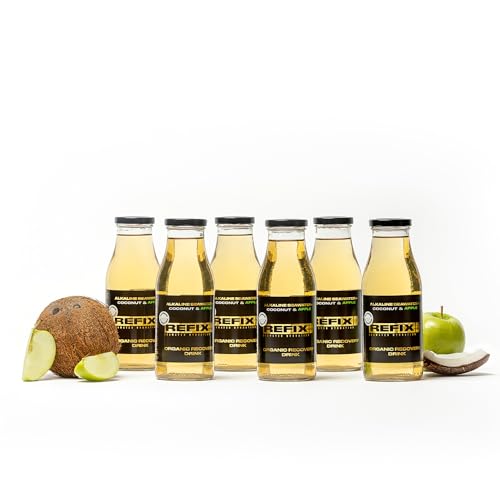 Bio-Apfelsaft, kalorienarm, vegan, 6 x 330 ml Flaschen, mit Elektrolyten und Mineralstoffen aus Meerwasser und Kokoswasser, ohne zugesetzten Zucker Bio-Apfelsaft, kalorienarm, vegan, 6 x 330 ml Flaschen, mit Elektrolyten und Mineralstoffen aus Meerwasser und Kokoswasser, ohne zugesetzten Zucker von REFIX