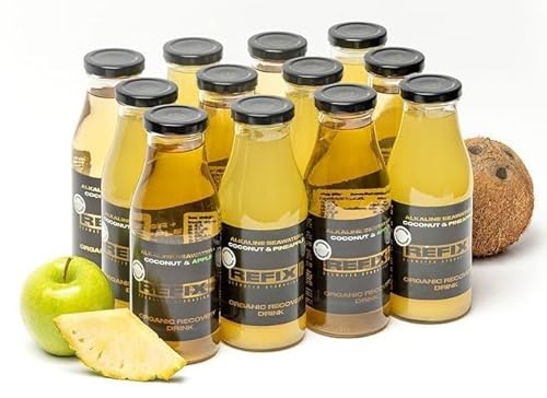 REFIX Erholungsgetränk – Meerwasser und Kokoswasser, kalorienarm, bio, ohne zugesetzten Zucker, vegan, natürliche Mineralstoffe, Kokos-Ananas Apfel, 12er Pack REFIX Erholungsgetränk – Meerwasser und Kokoswasser, kalorienarm, bio, ohne zugesetzten Zucker, vegan, natürliche Mineralstoffe, Kokos-Ananas Apfel, 12er Pack von REFIX