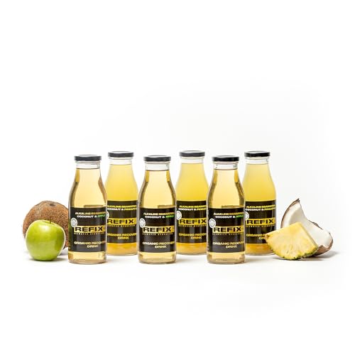 REFIX Erholungsgetränk – Meerwasser und Kokoswasser, kalorienarm, biologisch, ohne Zucker, vegan, Mineralstoffe, Kokos-Ananas + Apfel, 6 Flaschen à 330 ml REFIX Erholungsgetränk – Meerwasser und Kokoswasser, kalorienarm, biologisch, ohne Zucker, vegan, Mineralstoffe, Kokos-Ananas + Apfel, 6 Flaschen à 330 ml von REFIX