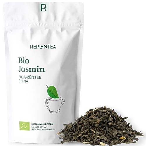 BIO GRÜNER TEE JASMIN 100g (50 Tassen) | China Jasmintee Lose in Bio-Qualität REPLANTEA von REPLANTEA Cuidamos tu Naturaleza