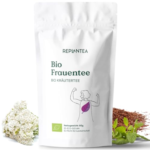 FRAUENTEE BIO 80g (40 Tassen) | Kräutertee für Frauen mit Zitronenverbene, grüner Tee, Frauenmantel, Schafgarbe und Holunderbeere REPLANTEA von REPLANTEA Cuidamos tu Naturaleza