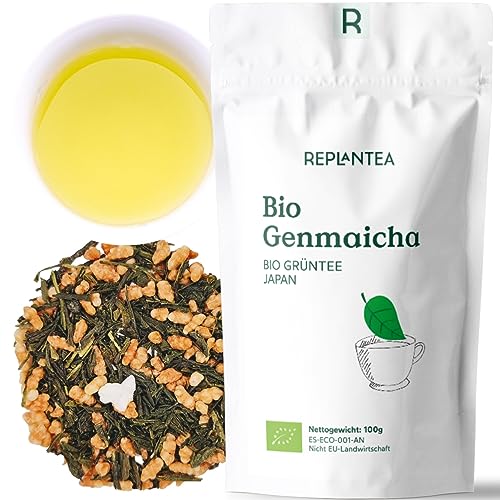GENMAICHA TEE BIO 100g (50 Tassen) | Japanischer Grüner Tee mit Reis REPLANTEA von REPLANTEA Cuidamos tu Naturaleza