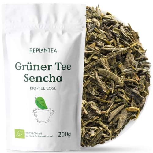 GRÜNTEE LOSE BIO 200g (100 Tassen) | Grüner Tee Lose Bio Sencha aus China | Hochwertiger Bio Grüntee REPLANTEA von REPLANTEA Cuidamos tu Naturaleza