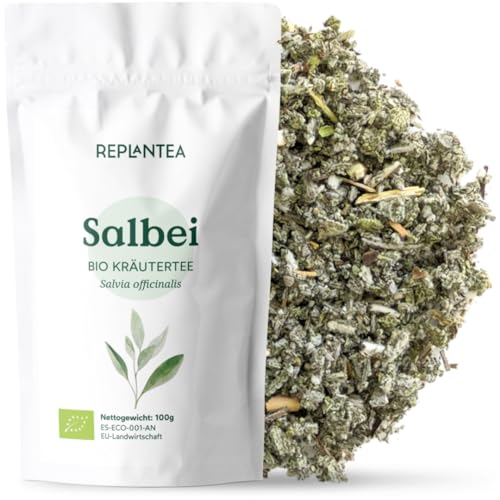 Salbeitee BIO 100g (50 Tassen) | Salbeiblätter getrocknet und geschnitten | Salbei REPLANTEA von REPLANTEA Cuidamos tu Naturaleza