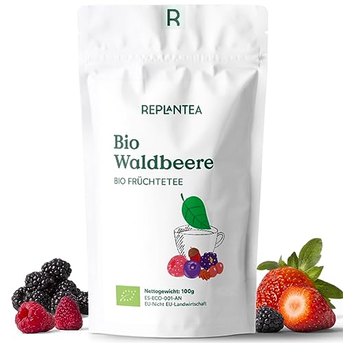 WALDBEERE BIO FRÜCHTETEE 100g (50 Tassen) | Loser Waldbeeretee mit Hibiskus, Himbeere, Erdbeere, Sauerkirsche REPLANTEA® von REPLANTEA Cuidamos tu Naturaleza