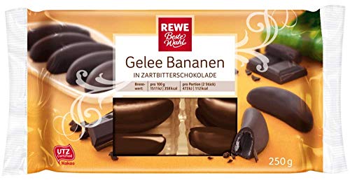 REWE Gelee Bananen (Vegane Schokolade laktosefrei mit Banane) 250g von REWE Beste Wahl