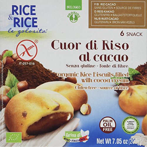 RICE&RICE Reisherz-Kekse mit Kakaofüllung, 6er Pack (6 x 200 g) von RICE&RICE