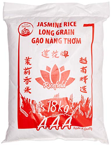 RICEFIELD Jasminreis 100%, Langkorn, 18 kg von RICEFIELD