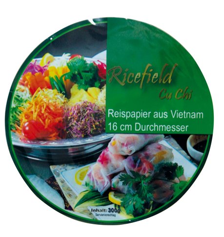 [ 300g ] Reispapier, rund Ø 16cm für Frühlingsrollen / aus Vietnam von RICEFIELD