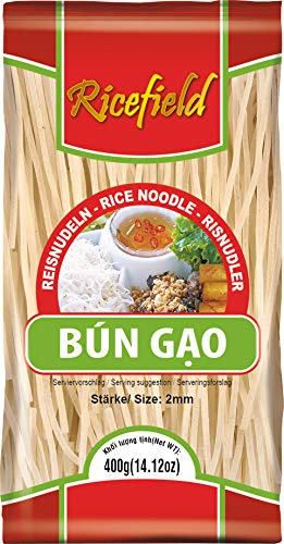 Ricefield Reisnudeln, Vermicelli, 2 mm, Bun Gao (1 x 400 g) von RICEFIELD