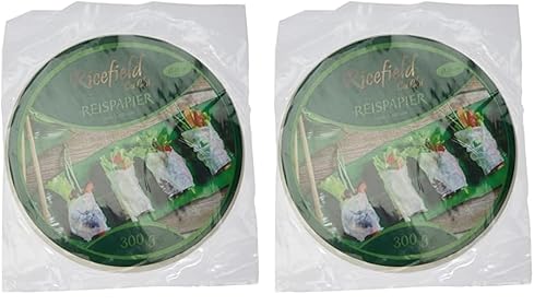 Ricefield Reispapier, rund, 22 cm, 1 Pack (300 g Packung) (Packung mit 2) von RICEFIELD