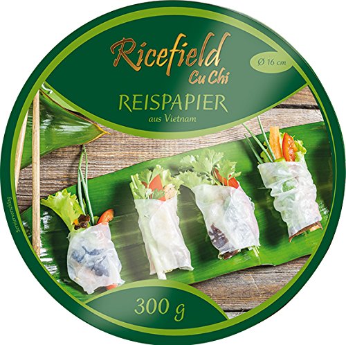 Ricefield Reispapier, rund 16 cm, (85-95 Stk./kg), 4er Pack (4 x 300 g Packung) von RICEFIELD