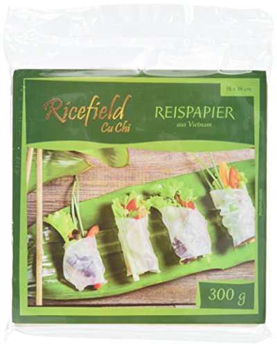 Ricefield Reispapier, viereckig, 16 cm (1 x 300 g Packung) von RICEFIELD