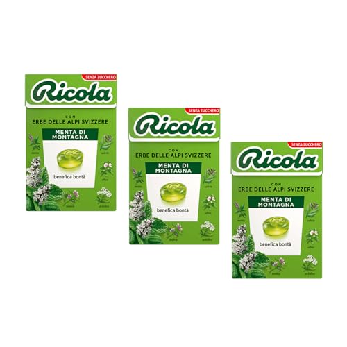 Ricola® | Bergminz-Bonbons | Zuckerfreie Kräuterbonbons - 3 x 50 Gr von Ricola