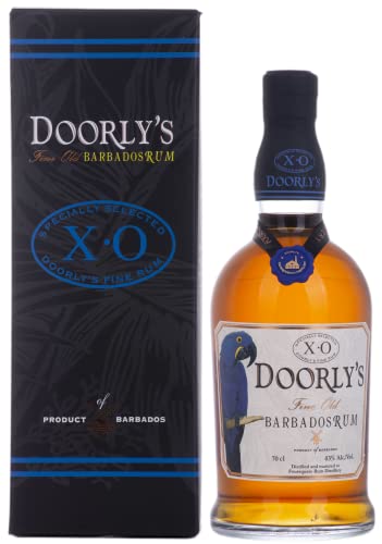 Doorly's | Barbados XO Premium Rum | 700 ml | 43% Vol. | In Olorosso Sherryfässern gereift| Aromen vom Eichenfass, braunem Zucker & Früchten | Mehrfach ausgezeichnet als Rum Producer of the year von Doorly's