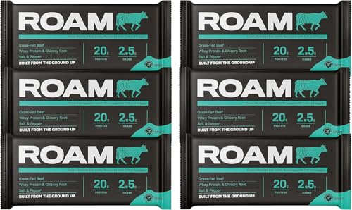 Roam Natürliche Protein Riegel, 6x45 Gramm FleischSnacks, ideal für die Carnivore-Diät, glutenfreie Trockenfleisch (6 x 45g Bars, Meersalz, schwarzem Pfeffer und Steinpilzen) Roam Natürliche Protein Riegel, 6x45 Gramm FleischSnacks, ideal für die Carnivore-Diät, glutenfreie Trockenfleisch (6 x 45g Bars, Meersalz, schwarzem Pfeffer und Steinpilzen) von ROAM