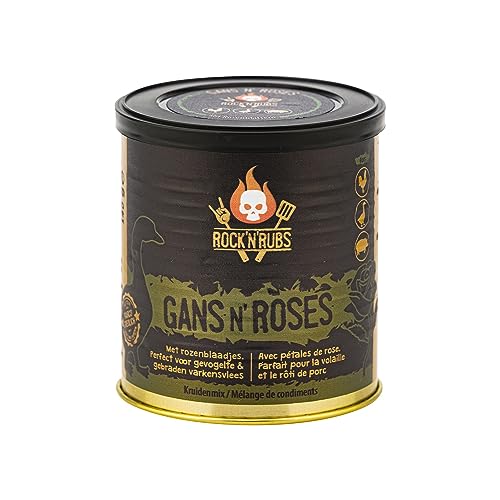 ROCK'N'RUBS Grillgewürz Gans N Roses - Gewürzmischung mit feinen Rosenblütenblättern - 140 g Dose von ROCK`N RUBS