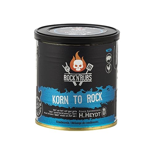 ROCK'N'RUBS Grillgewürz Korn To Rock - BBQ Rub zum Grillen mit Gewürzmischung & fassgereiftem 1860 Korn - 130 g Dose von ROCK`N RUBS