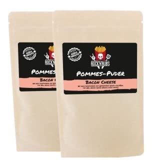 ROCK'N'RUBS Pommes-Puder Bacon-Cheese 2er Set - Pommes-Gewürz mit dem Geschmack von geröstetem Speck & Käse - Vegetarisch, 2 x 100 g von ROCK`N RUBS