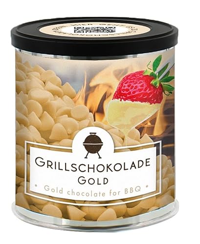 ROCK'N'RUBS x Callebaut Grillschokolade Gold - Schoko-Drops mit Karamell-Geschmack zum Schmelzen auf dem Grill - 200 g Dose von ROCK`N RUBS