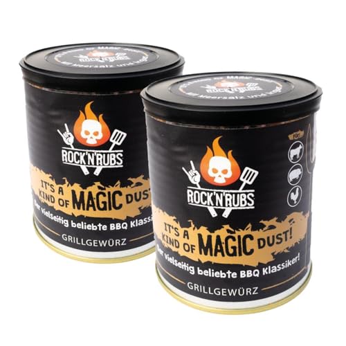 Rock'N'Rubs 2x Magic Dust - BBQ Rub - rockige Gewürzzubereitung nicht nur zum Grillen, Seasoning Mix mit Rosmarin, Paprika und Knoblauch, 2x 170g von ROCK`N RUBS