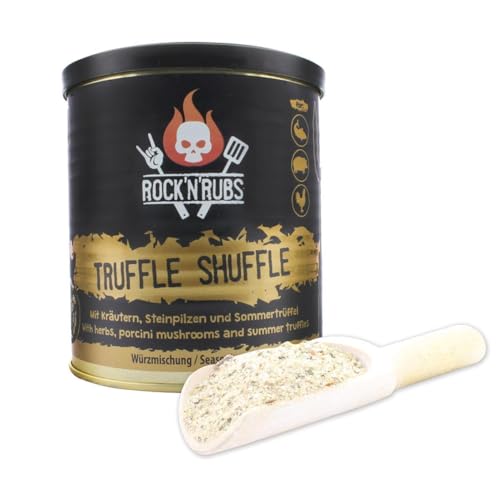 Rock'N'Rubs Truffle Shuffle - Premium BBQ Rub - Gold Line Edition - Gewürzmischung nicht nur zum Grillen, Seasoning Mix mit Sommertrüffel, Steinpilz, Basilkum, Zitrone, 130g von ROCK`N RUBS